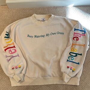 Cream Sweater with Colorful Embroidery